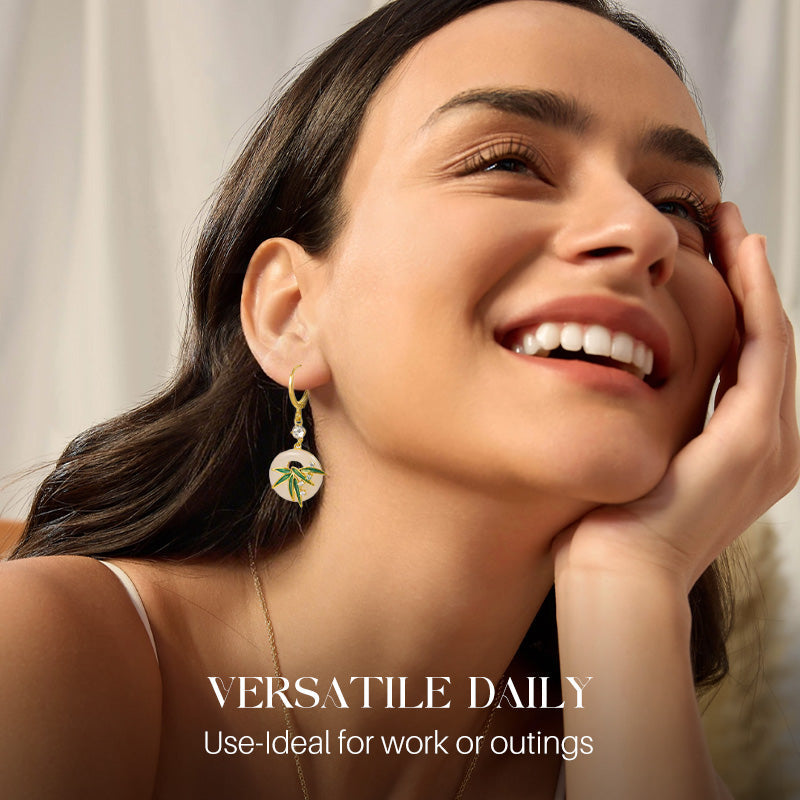 Nowoczesne kolczyki i naszyjnik z bambusa w stylu orientalnym