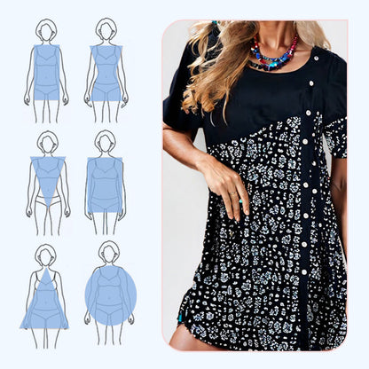 Damskie bawełniane sukienki z nadrukiem w stylu vintage