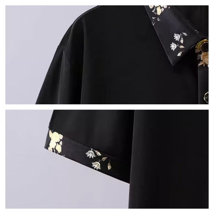 Męska koszula z krótkim rękawem i nadrukiem