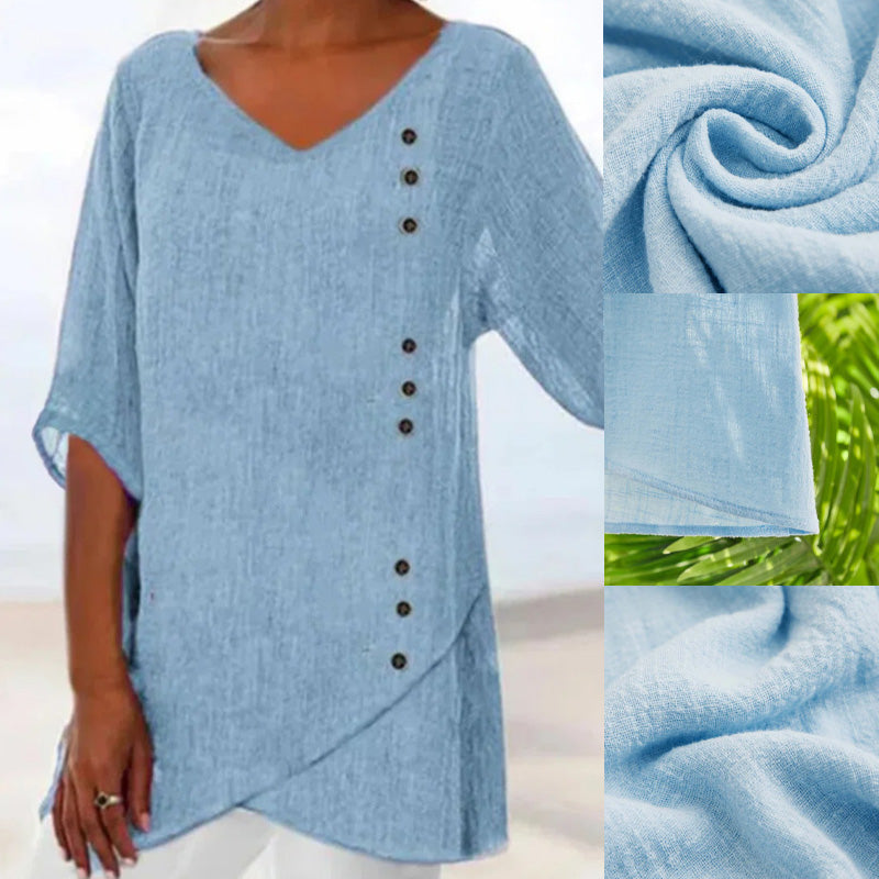 ✨Nowy, romantyczny, szykowny, luźny top damski z dekoltem w serek