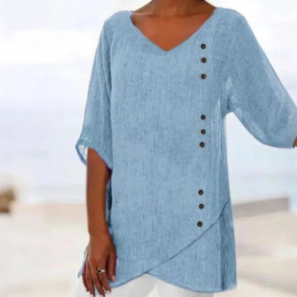 ✨Nowy, romantyczny, szykowny, luźny top damski z dekoltem w serek