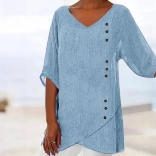 ✨Nowy, romantyczny, szykowny, luźny top damski z dekoltem w serek