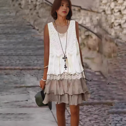 🔥Modna damska sukienka bez rękawów z patchworku👗