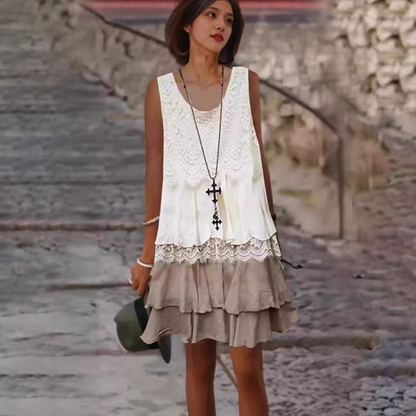 🔥Modna damska sukienka bez rękawów z patchworku👗