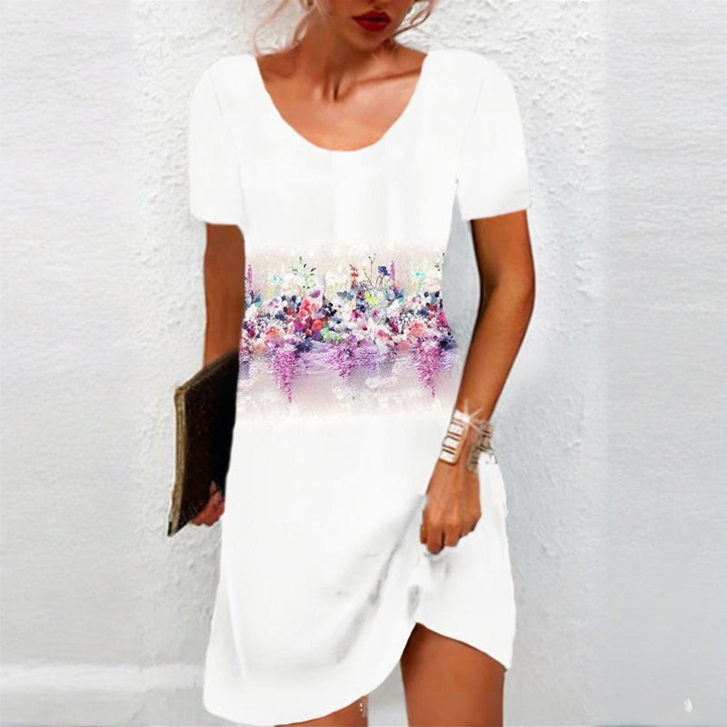 Damska sukienka w kwiaty na co dzień