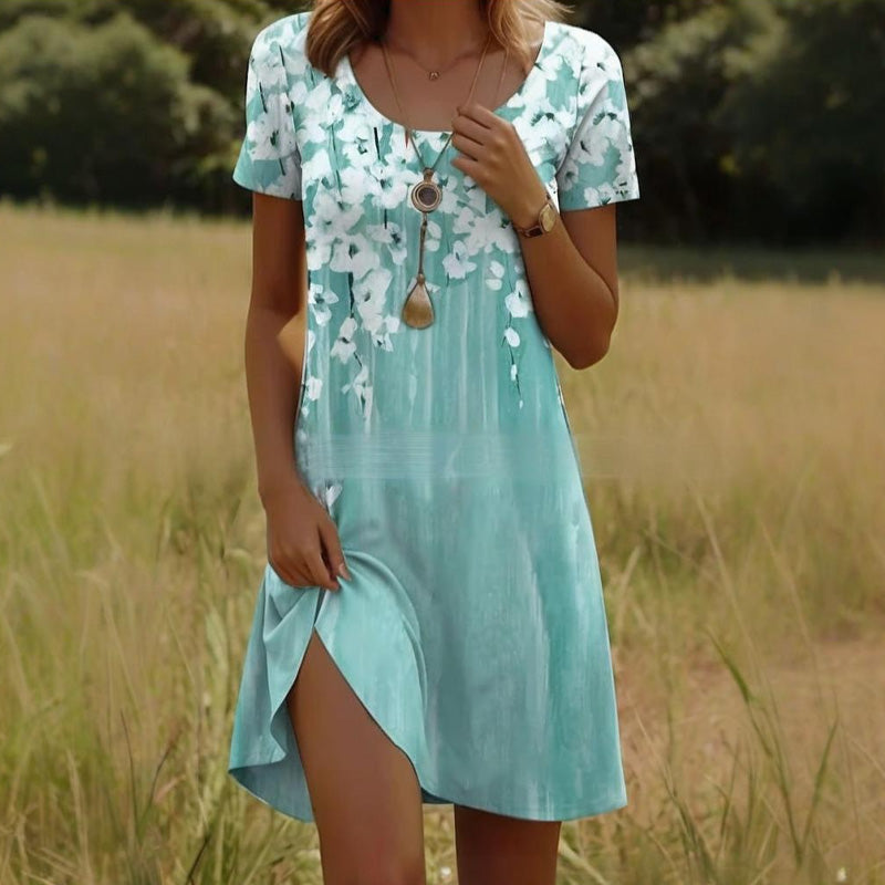 Damska sukienka w kwiaty na co dzień