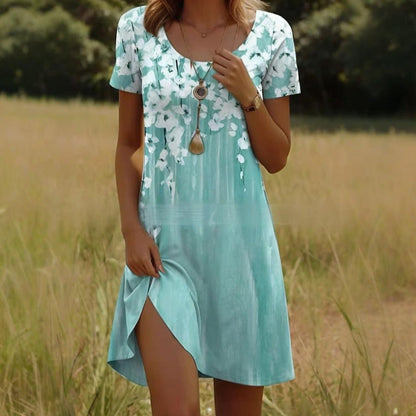 Damska sukienka w kwiaty na co dzień