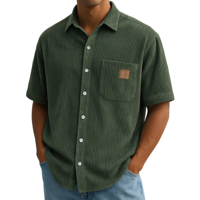 🔥Męskie koszule z krótkim rękawem i klapami w stylu vintage