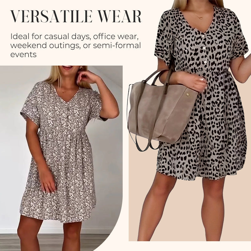 【S-3XL】🌸Sukienka z krótkim rękawem w kwiaty