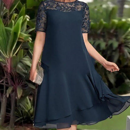 💖 [S-3XL] 👗✨️ Damska sukienka midi z siateczki z warstwami i krojem w kształcie litery A