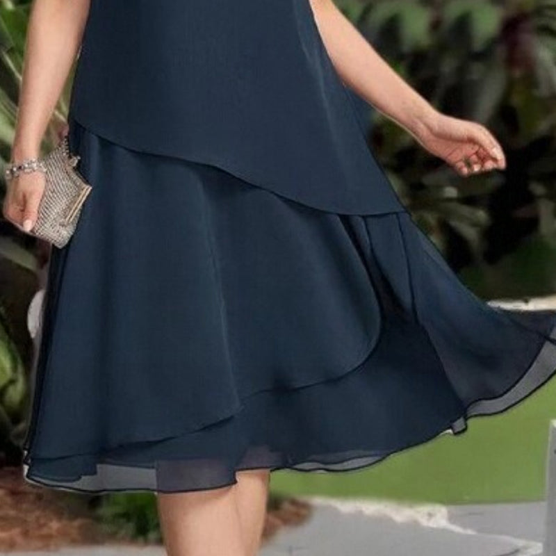 💖 [S-3XL] 👗✨️ Damska sukienka midi z siateczki z warstwami i krojem w kształcie litery A