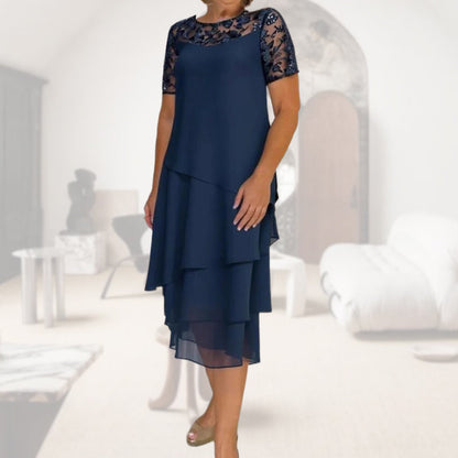 💖 [S-3XL] 👗✨️ Damska sukienka midi z siateczki z warstwami i krojem w kształcie litery A