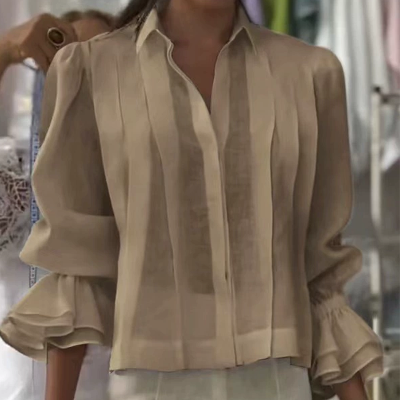 【S-3XL】✨🌼Elegancka koszula z falbankami i plisowanym wzorem