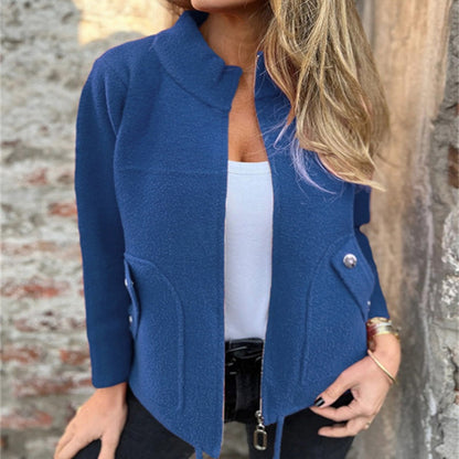 🧥 Kurtka casualowa z wysokim kołnierzem i zamkiem błyskawicznym