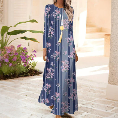 Sukienka damska z długim rękawem i nadrukiem 3D