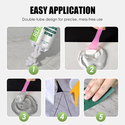 Potężny zestaw do naprawy porcelany – podwójna tubka