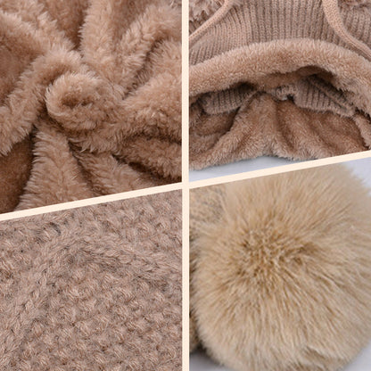 🔥Nowa oferta – stylowa, gruba czapka zimowa z dzianiny – z ciepłą osłoną na twarz i szalikiem