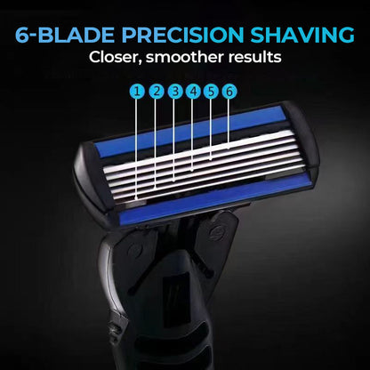 🪒✨6-ostrzowa maszynka do golenia z łatwo zdejmowanymi głowicami