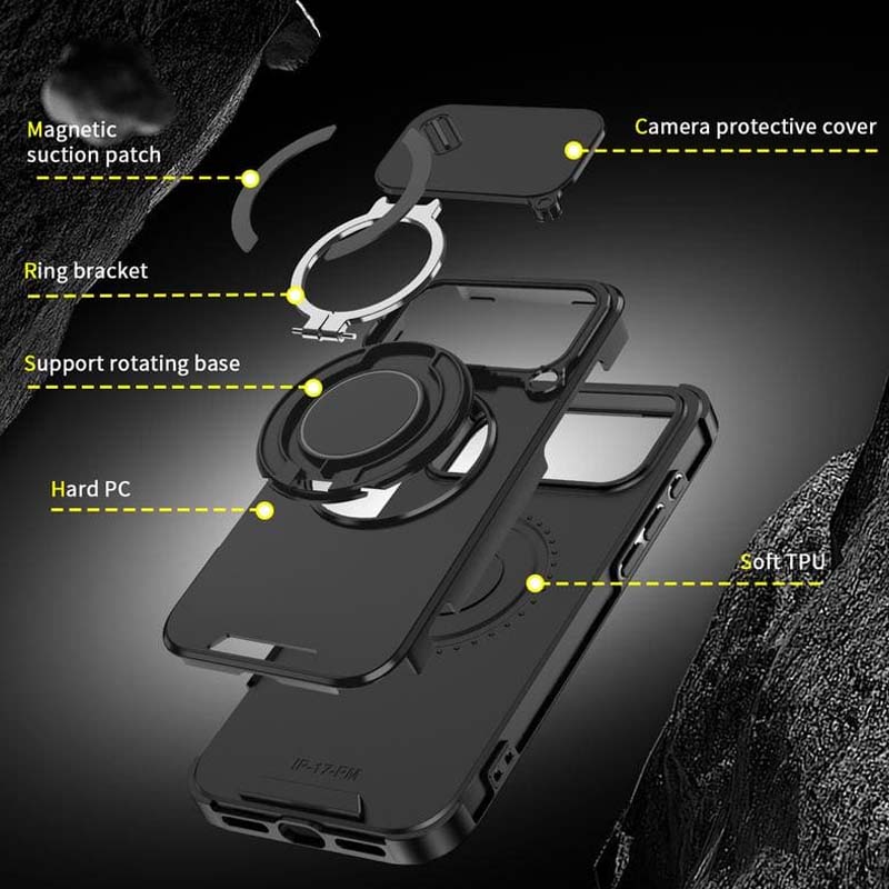 🔥Magnetyczne etui na telefon z podstawką w kształcie pierścienia do iPhone'a✨