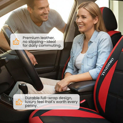 Uniwersalne pokrowce na siedzenia ze skóry PU, komplet przedni, dla sedanów, SUV-ów i ciężarówek 🚗💺✨