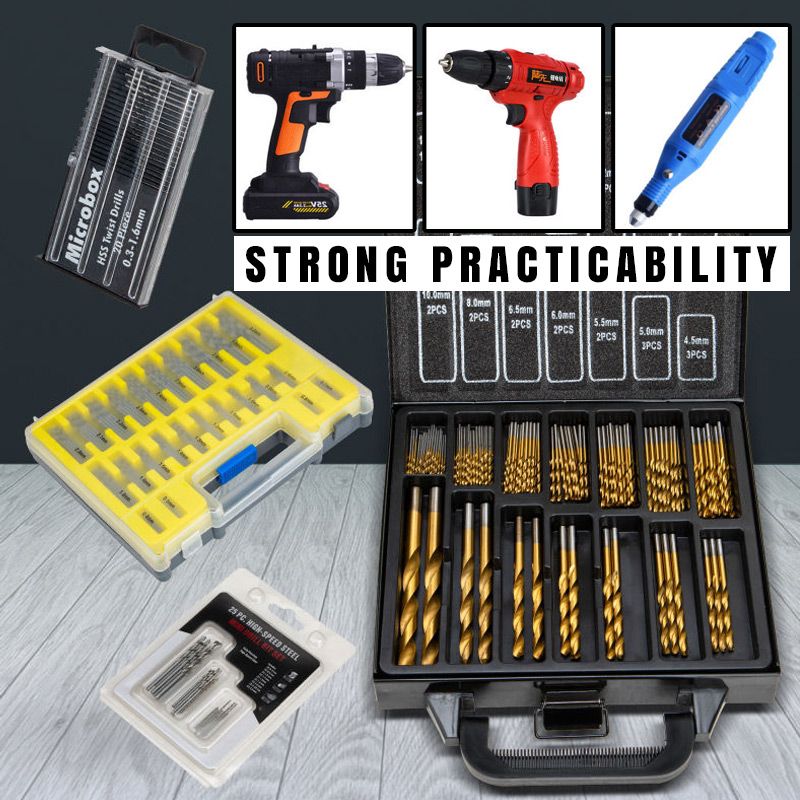 Zestaw wierteł powlekanych tytanem (20/25/150/99 sztuk)