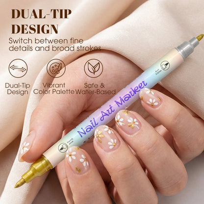 🎨 Długopisy do zdobienia paznokci dostępne w zestawie – łatwy manicure i pedicure DIY w domu