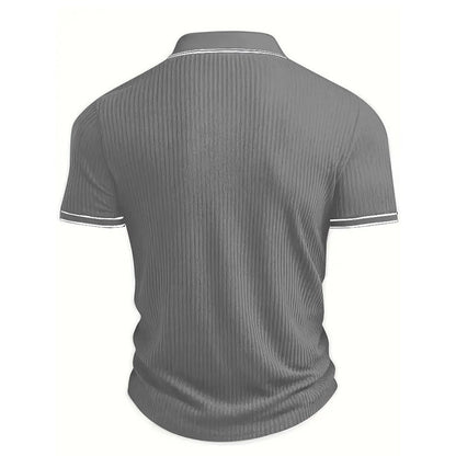 👕 Somrig Luźna koszula z krótkim rękawem i pikowaną podszewką – przewiewna bawełna, nowoczesna linia, idealna na relaksujące dni 🏖️