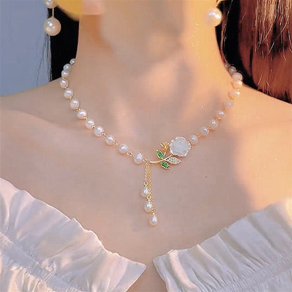✨ Ozdób się elegancją - Naszyjnik z pereł i cyrkonii w pudełku prezentowym - płatność przy odbiorze 💎