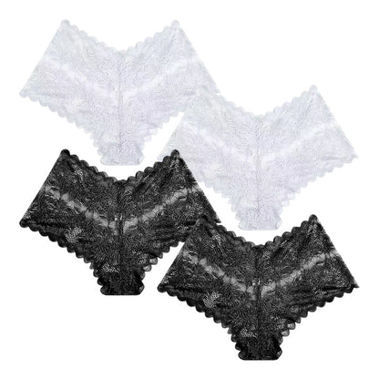 【✨ 1 + 3 gratis - 4 sztuki】Kobiece seksowne koronkowe stringi - Przezroczyste stringi w kwiatowy wzór 💋