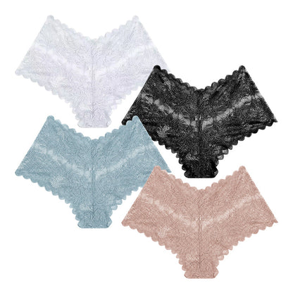 【✨ 1 + 3 gratis - 4 sztuki】Kobiece seksowne koronkowe stringi - Przezroczyste stringi w kwiatowy wzór 💋