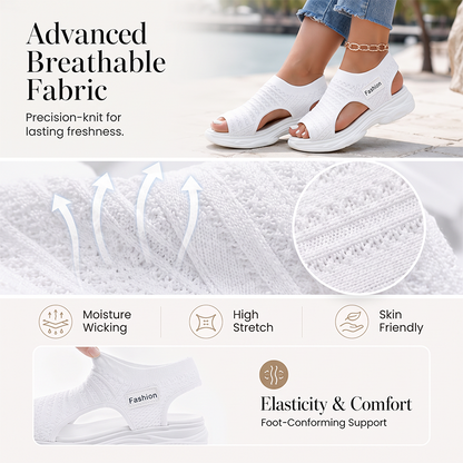 👡Sandały damskie z platformą 4,5 cm i dzianiną - 2 kolory, rozmiary 35-42