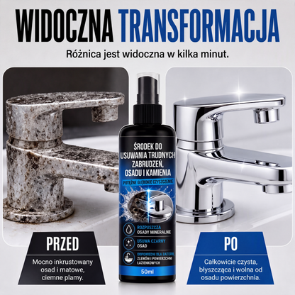 Wielofunkcyjny środek do usuwania kamienia 🍋 – usuwa kamień, czarne osady i osady mydlane – 3 działania w jednym